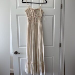 Sincerely Jules Cream Maxi Dress with Ruffle Accents